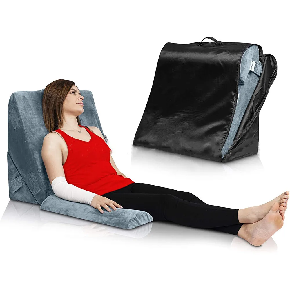 Memory foam wedge-shaped triangular pillow slope positioning bed wedge pillow to relieve low back pain
