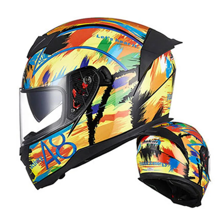 Hot Sale JIEKAI Full Face Helmet Motorbike Moped Street Bike Racing Crash Helmet