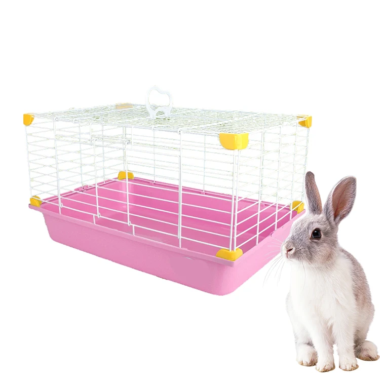 Factory direct barbed wire plastic splicing Simple style rabbit house pink Rabbit cage/small dog cage In stock