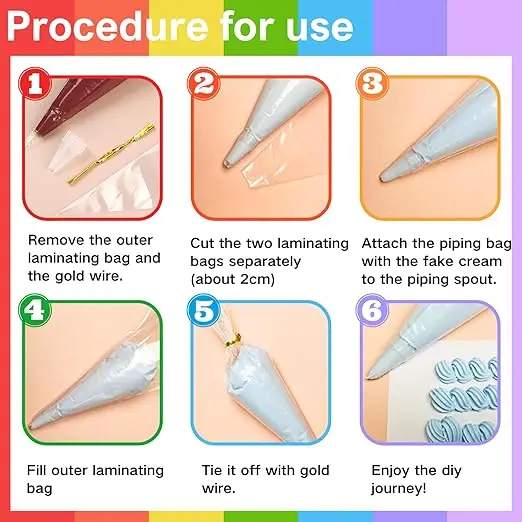 WholesaleDeco Cream Kit Fake Whipped Cream Glue Clay DIY Making Art Handmade Craft Kit Cream Glue for Handmade