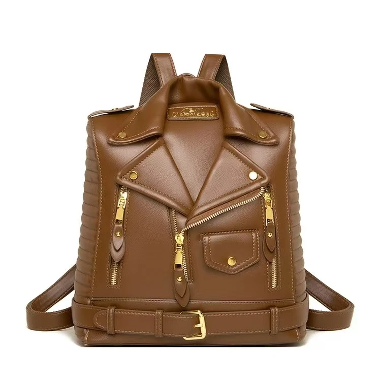 2024 Guangzhou Custom Made Unique Stylish Jacket Shaped  Backpack Bag Large Bags Travelling Cool Backpacks For Women Girls