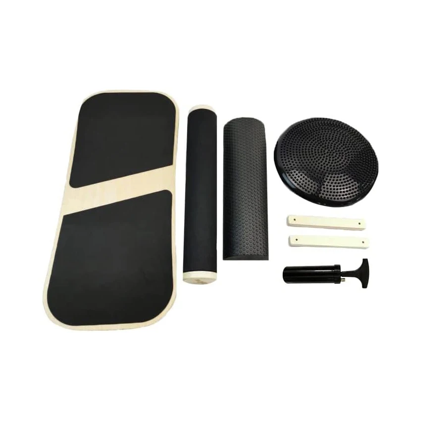 Wooden Balancing Board to Exercise and Build Stability, Wobble Board for Skateboard, Hockey, Snowboard & Surf Training