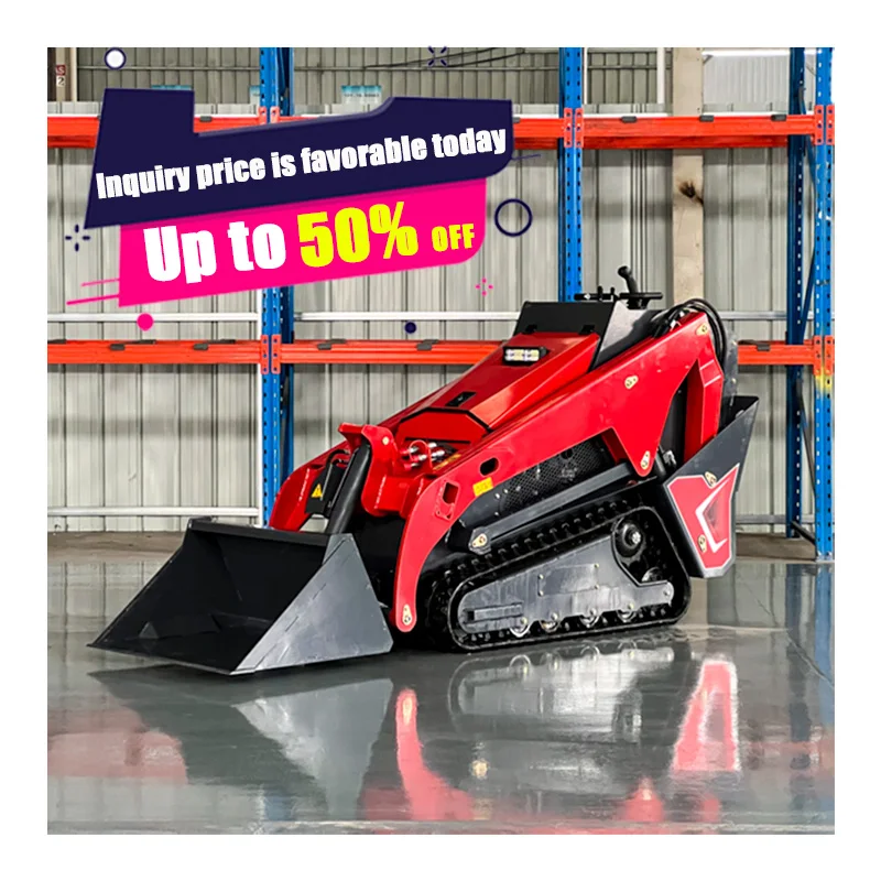 Free shipping epa ce crawler loader multifunctional skid steer loader 0.8 ton 1 ton 2 ton electric mini skid steer loader