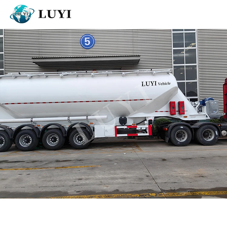 LUYI 3 Axle  Bulk Powder cement  Feed Silo Tanker Bulk Cement Truck Semi Trailer