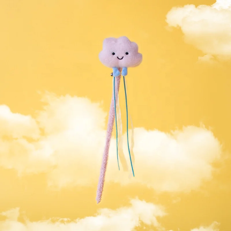 Inspired by Internet Cat Toy Doll Interactive Fun Stick with Bell Ribbon Plush High-Value Lovely Style Pet Toy Attracting Cats