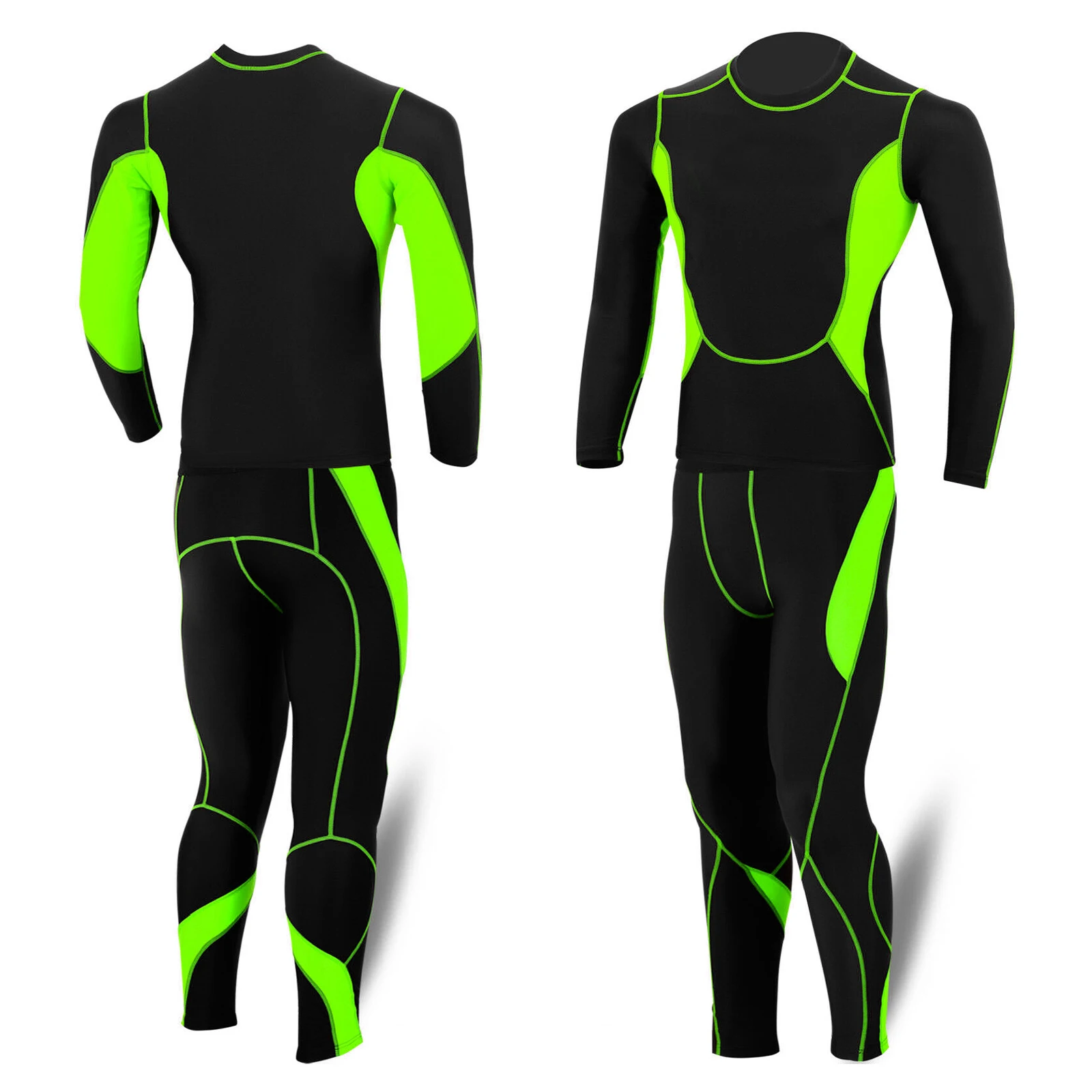 
Mens Compression Suit Activewear Sports Cycling Base Layer Tights Under Tops Men Clothing Compression T-shirt Tights Pants Suit 