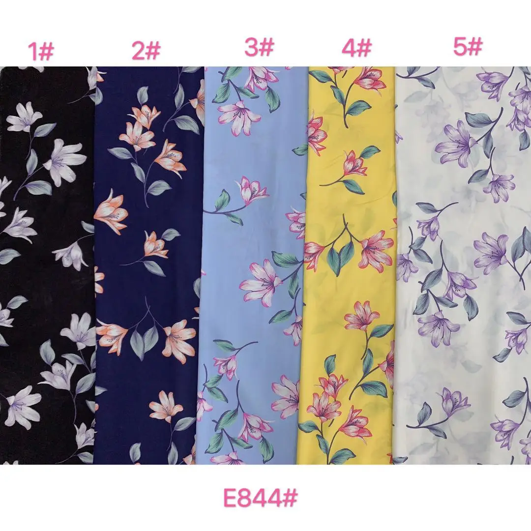 Hot Sale Rolls Ready Goods 30s 100% Rayon Printed Challis Dress Fabric