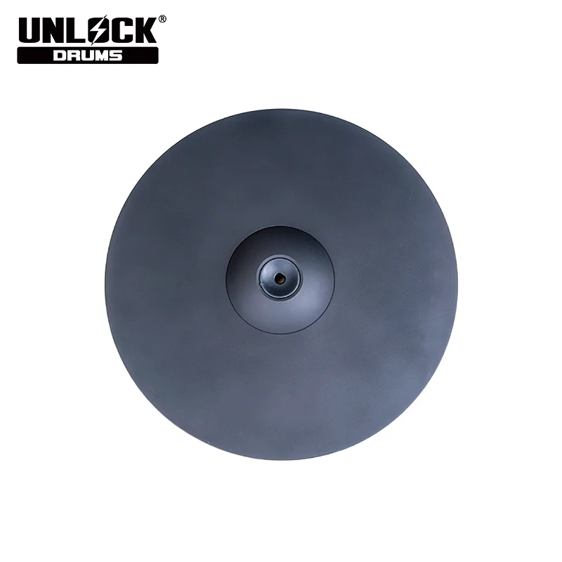 16-Inch Versatile UNLOCK Electronic Drum Kit Black Ride Crash Chamber Hi-Hat Crash Cymbal Rubber Percussion Instrument