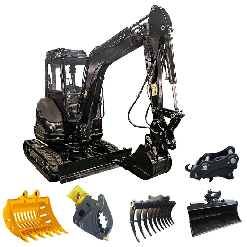 New 3ton mini digger5 Ton excav mini crawler excavator earth-moving machinery mini excavator for sale with Cab
