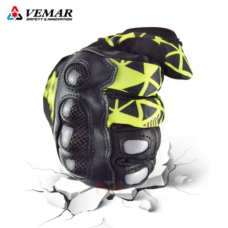 VEMAR Motorcycle Riding Gloves Men Vintage Motocross Leather Gloves Touch Screen Motorbike Racing Bike MTB ATV Safety Gloves