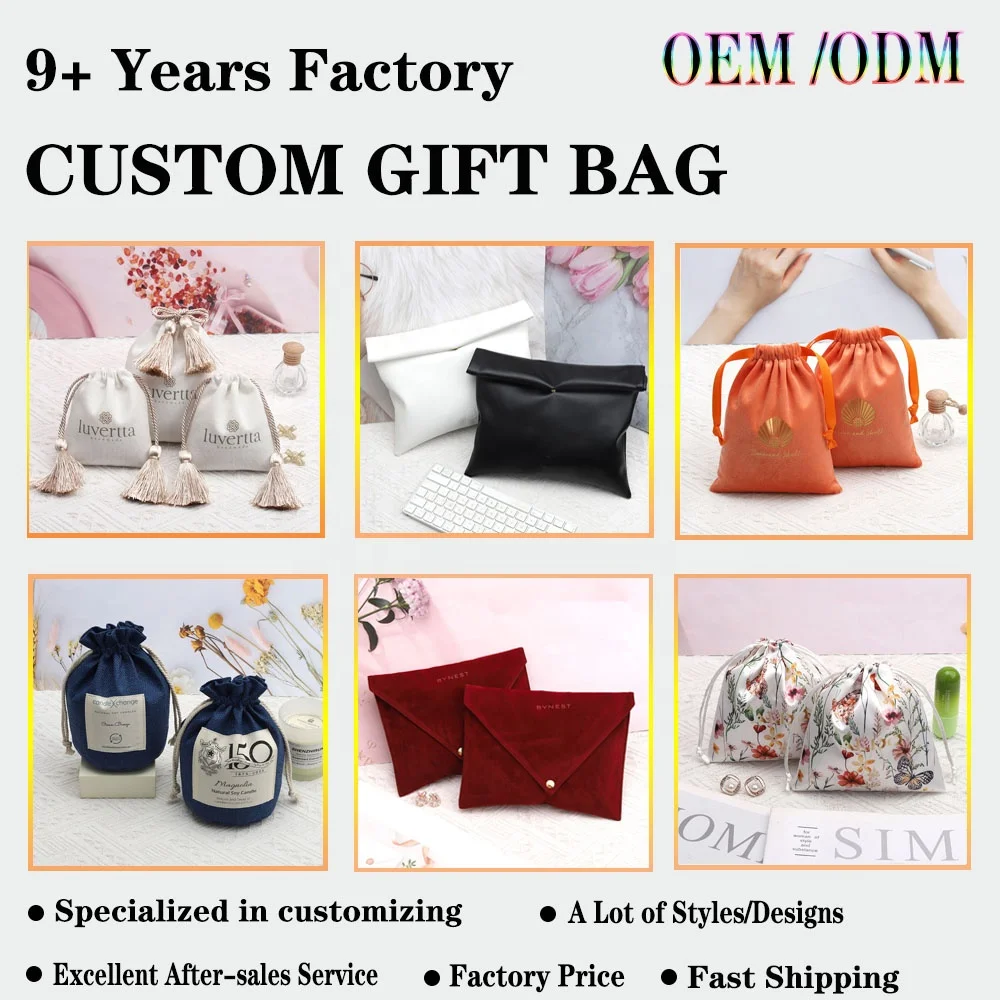 Eco-Friendly Black Canvas Envelope Clothes Packaging Shopping Bag With Ribbon Custom Logo Printed Cotton Gift Flap Dust Bag