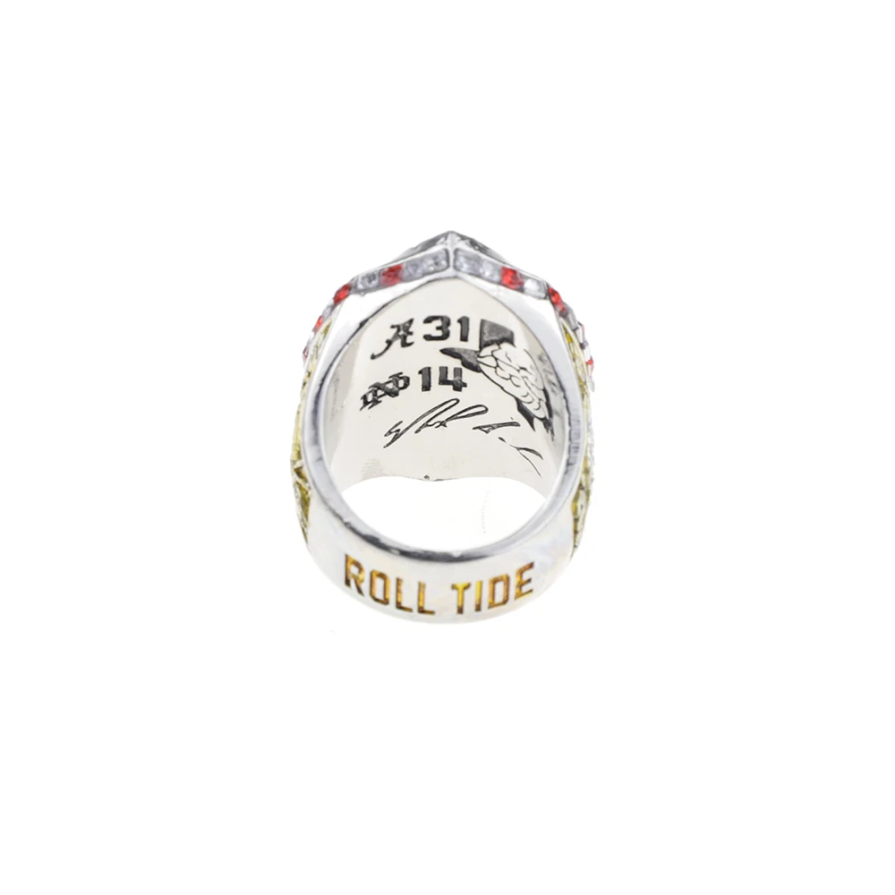 Shengwen Ncaa 2020 Alabama Red Tide Team University Champion Alloy Anniversary Gift Ring