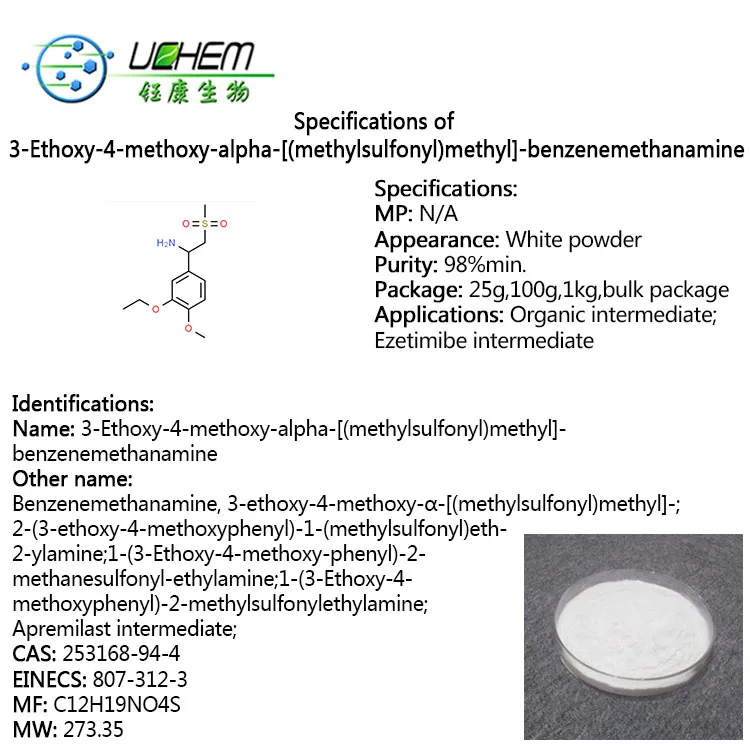 
High quality 3-Ethoxy-4-methoxy-alpha-[(methylsulfonyl)methyl]-benzenemethanamine CAS 253168-94-4 