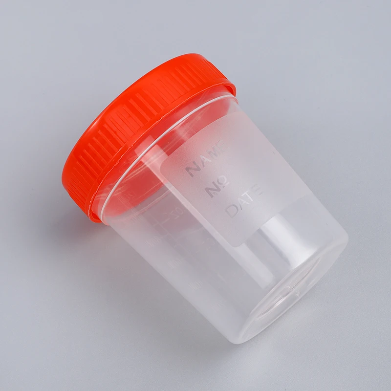 Plastic Disposable Urine Sample Specimen Collection Urine Cup 120ml Sterile Specimen Cups With Lid