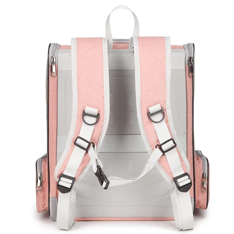 Premium Travel Friendly Collapsible Expandable VISIBLE Larger Size Pet Dog Cat Backpack Carrierfor Small Dogs and Cats