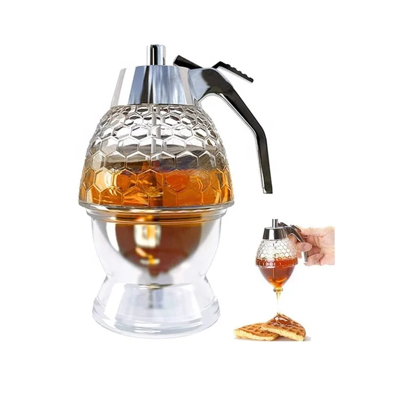 No Drip Glass Syrup Honey Dispenser Glass for pancake