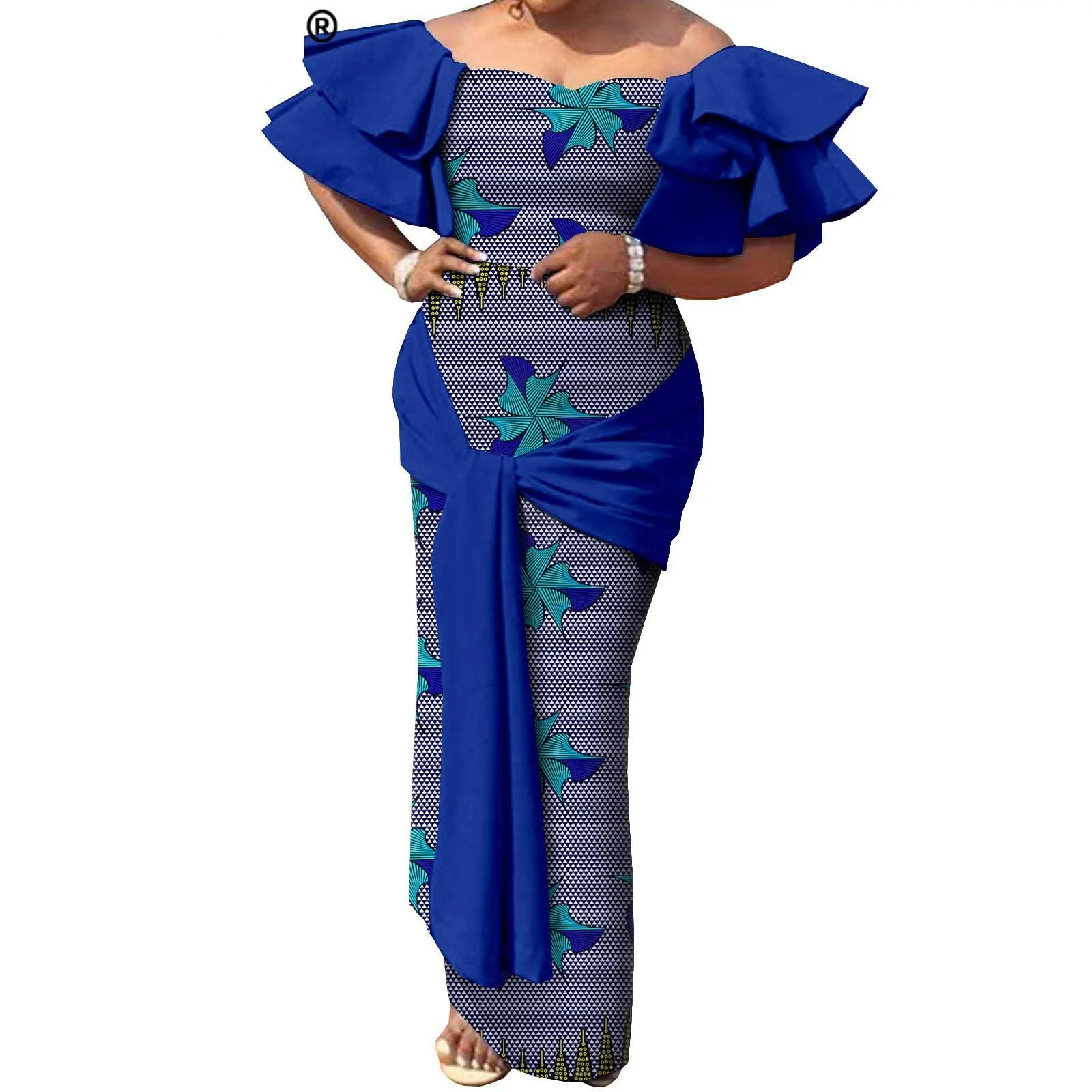 2024 Fashion Robe Dresses Ankara Print African Dresses for Women New Binta Real Wax Plus Size Cotton African Print Dresses