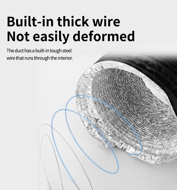 Air Conditioner Non-Insulated Flex Air Aluminum Ducting for HVAC Ventilation