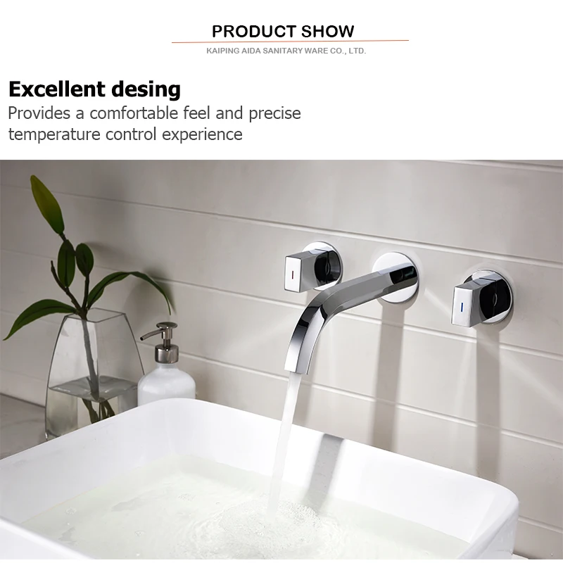 Popular Bathroom Wall Mounted Solid Brass Matte Black Basin wall Tap