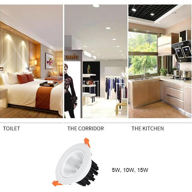 
2021 Widely Use Custom ceiling Wholesale Lights house spotlight 5W 10W 15W spot lighting COB led light downlights fixture 