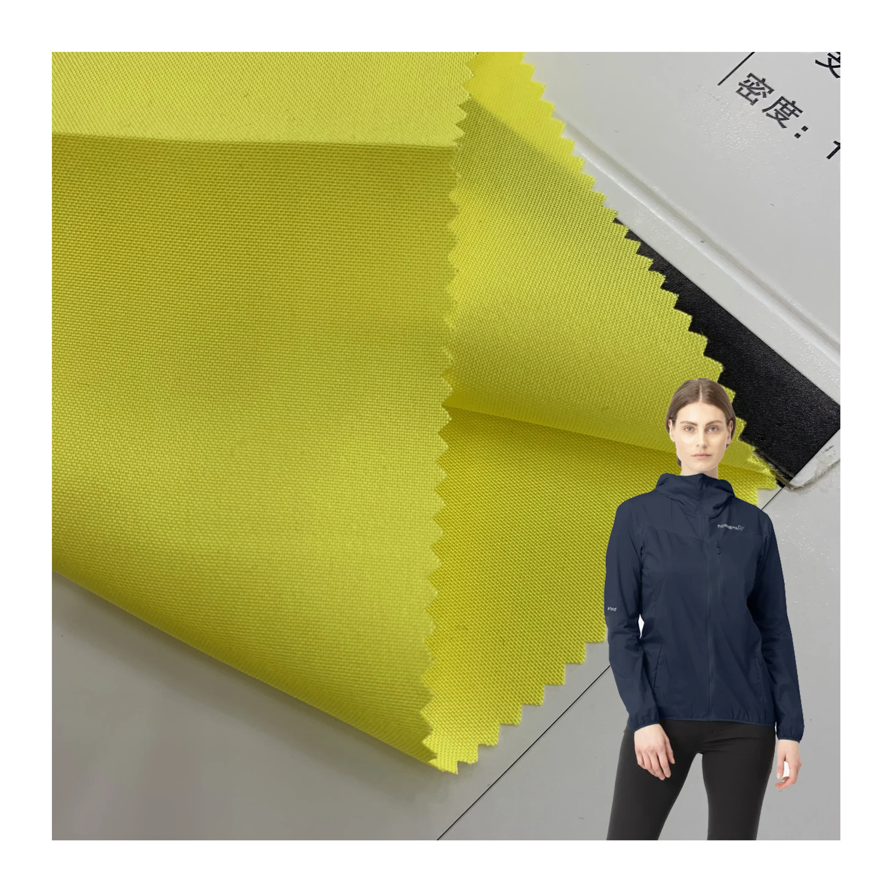 In stock solid waterproof 100% recycled polyester 100D 4 way strength plain pongee fabric for jacket