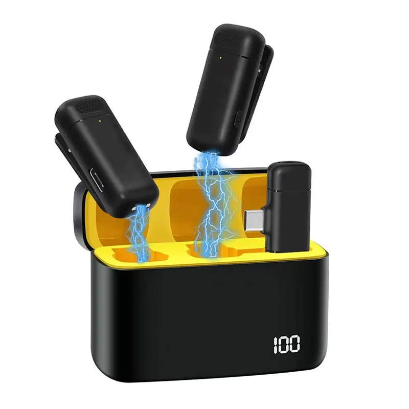 Custom K6 Lavalier Microphone Set of 2 Mini Wireless Lapel Sans Fil Dual Professionnel With Noise Reduction For Android Type-c