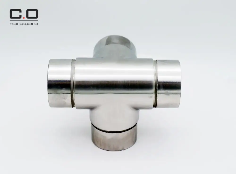 Stainless Steel Handrail  Railing Fittings Tube Connector Elbow 4 Way Tee Elbow