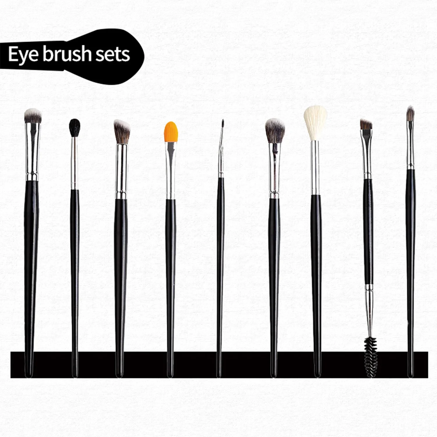 YRX D027 Cosmetic Black Makeup Brush Set Tool Natural Hair Foundation Eyeshadow brow MakeUp Brush Set Makeup Tools