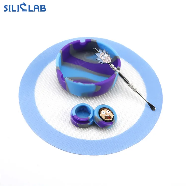 
Colored Melamine Comic Theme Outdoor Smoking Silicone Pocket Ashtray Round 