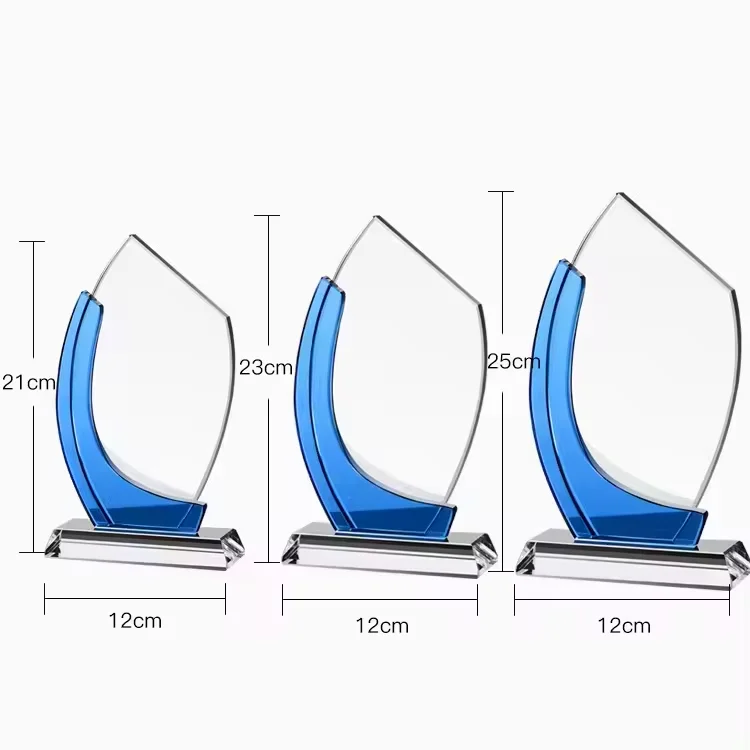 Pujiang Wholesale Blank crystal trophy award custom sport k9 crystal Glass trophy Awards for business souvenir