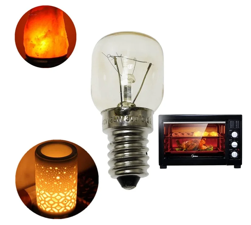 T22 T25 Oven lamp 300degree 220-240V 25W E14 Clear OVEN BULB WITH CE ROHS