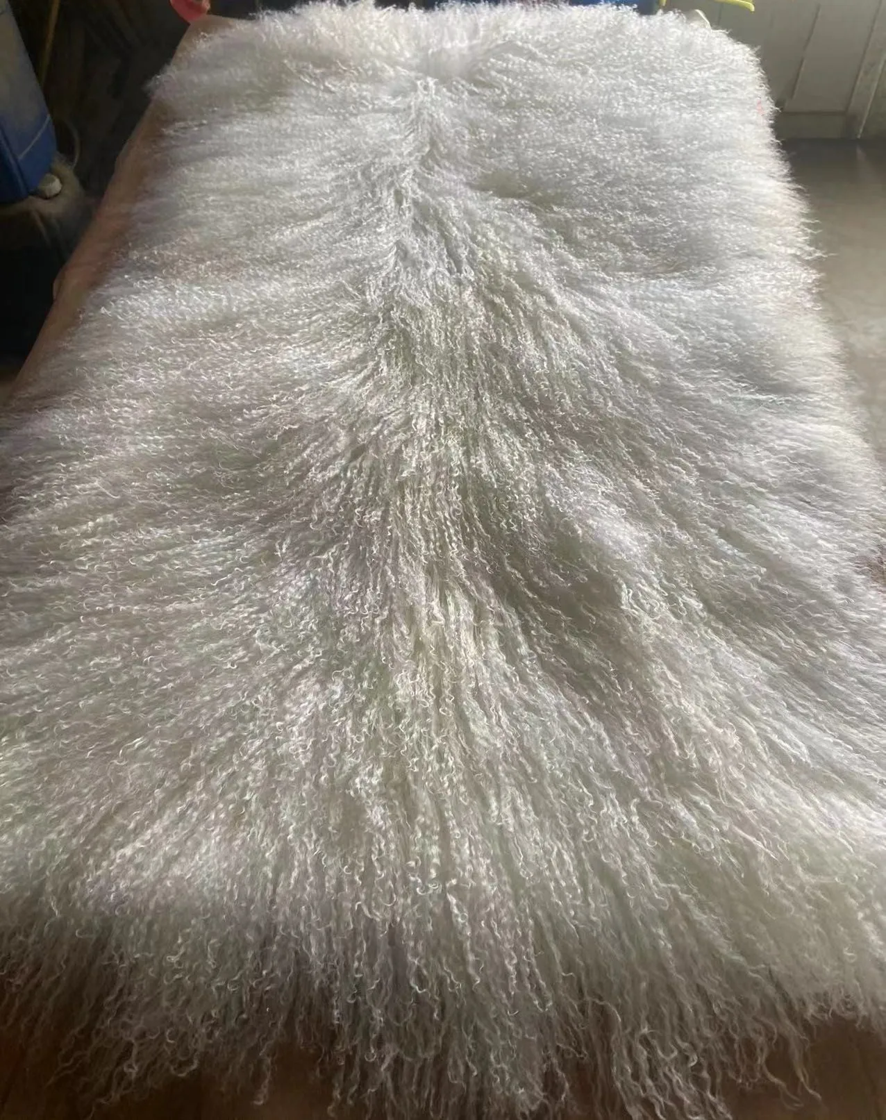 100% real white Tibet Lamb Plate Tibetan Mongolian Lamb Fur Plate Blanket mongolian lamb plate