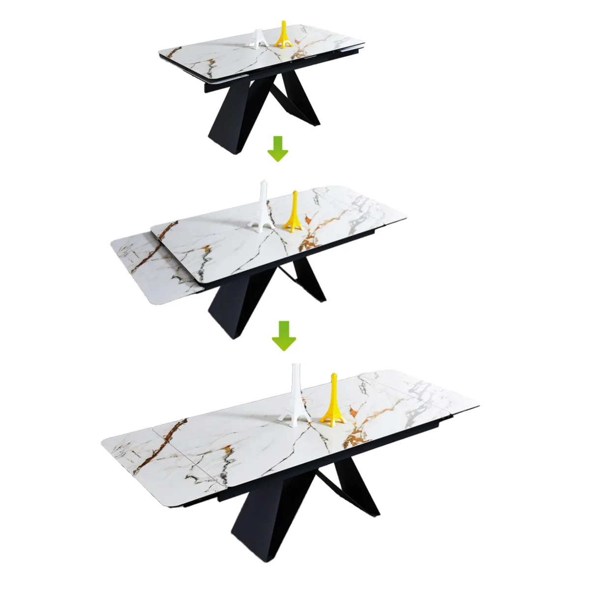 Modern Luxury Home Furniture  Expanding Restaurant Dining Table Kitchen-Gomlden