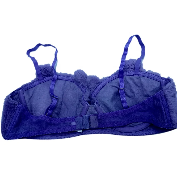 Sexy Women Lingerie Hot Girl Fur Bar Panties Plush Cute Black Animal Underwear Set