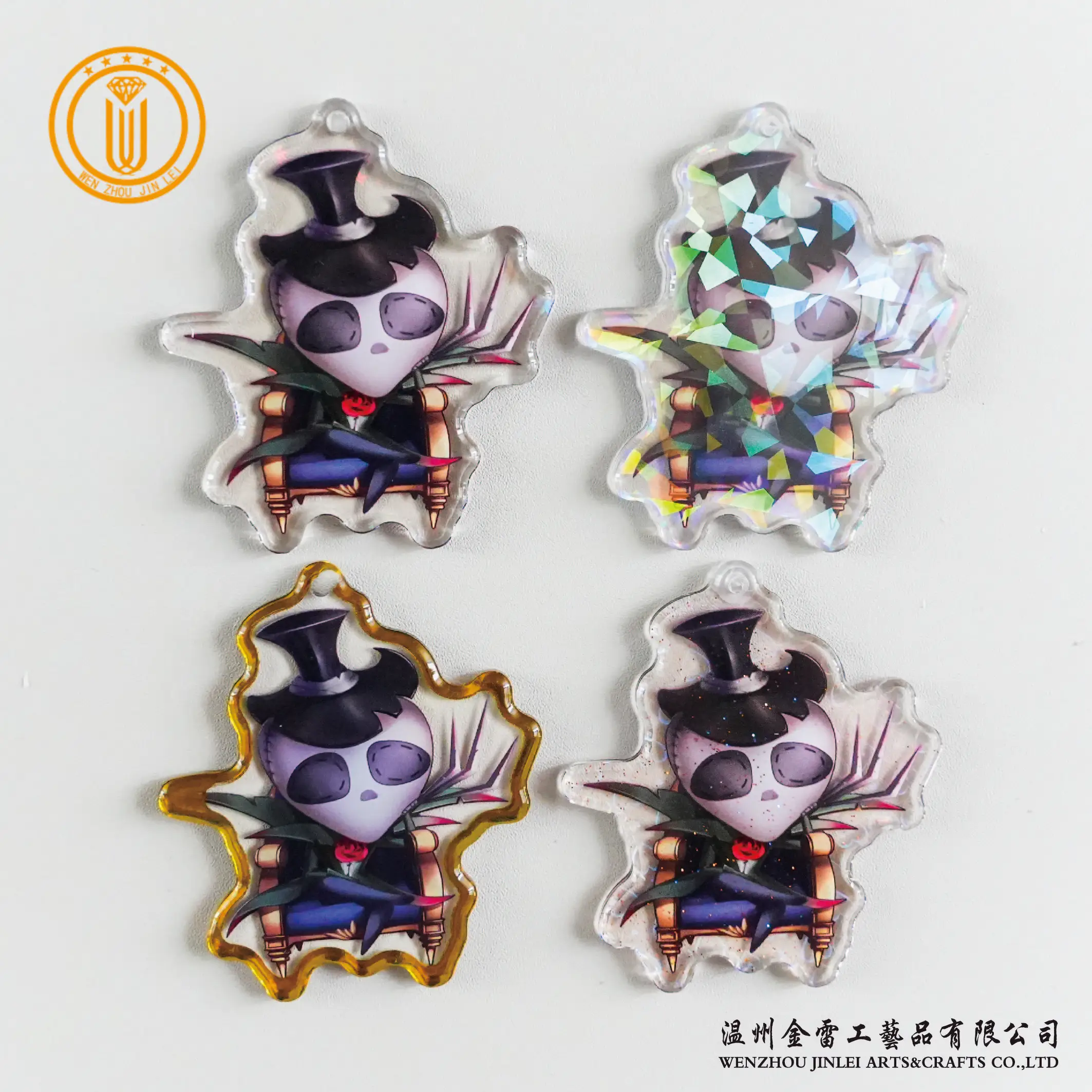 Jinlei Manufacturer Custom Printed Colorful Clear Cute anime For diy Excellent glitter Plastic Acrylic Keychains
