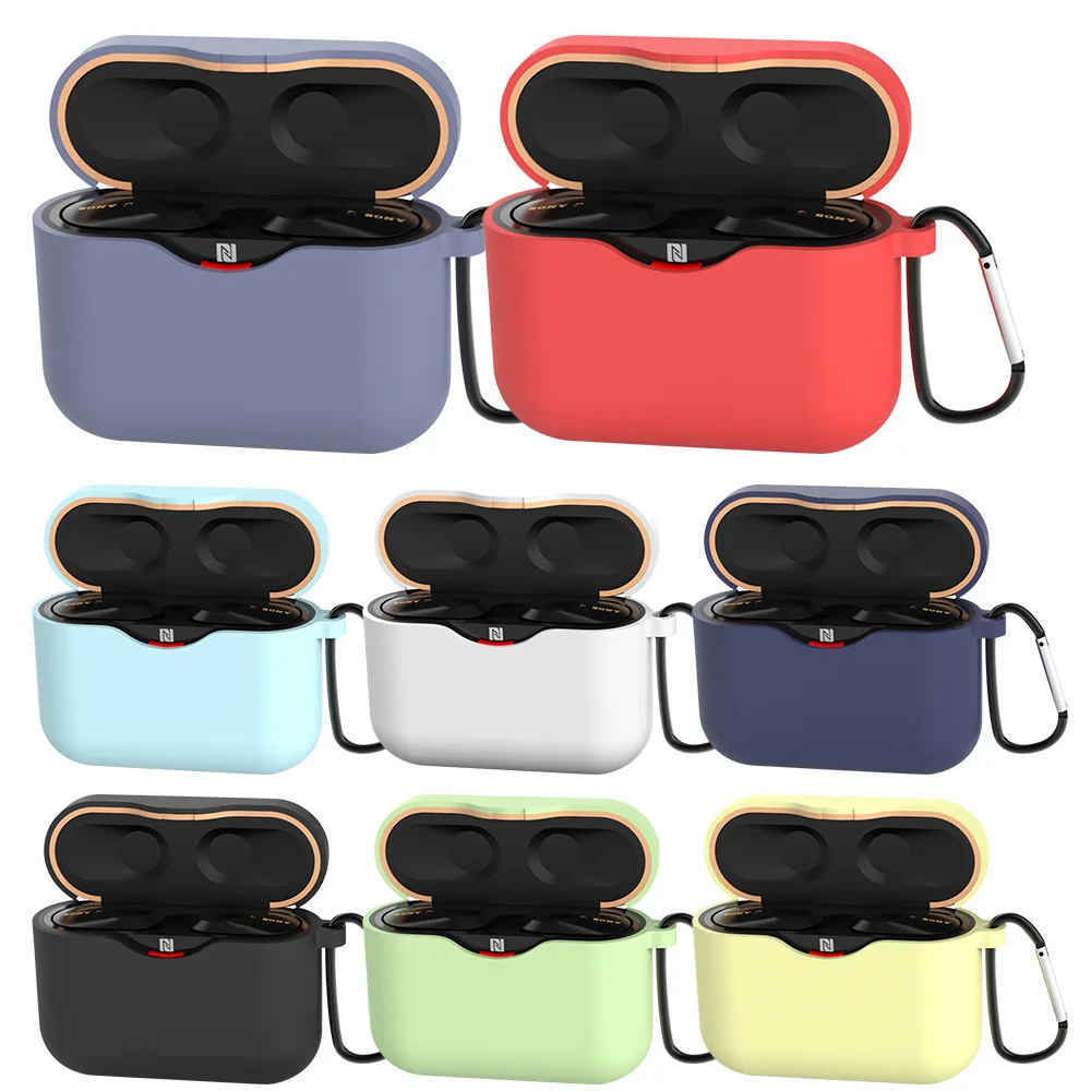 
Soft Silicone Earphone Case Shell For Sony Wf 1000 Xm3 With Anti-Lost Carabiner 