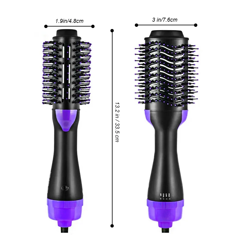 Professional hot air brush hair styler blow dryer comb heated flat iron rotating curler salon high speed hair dryer brush