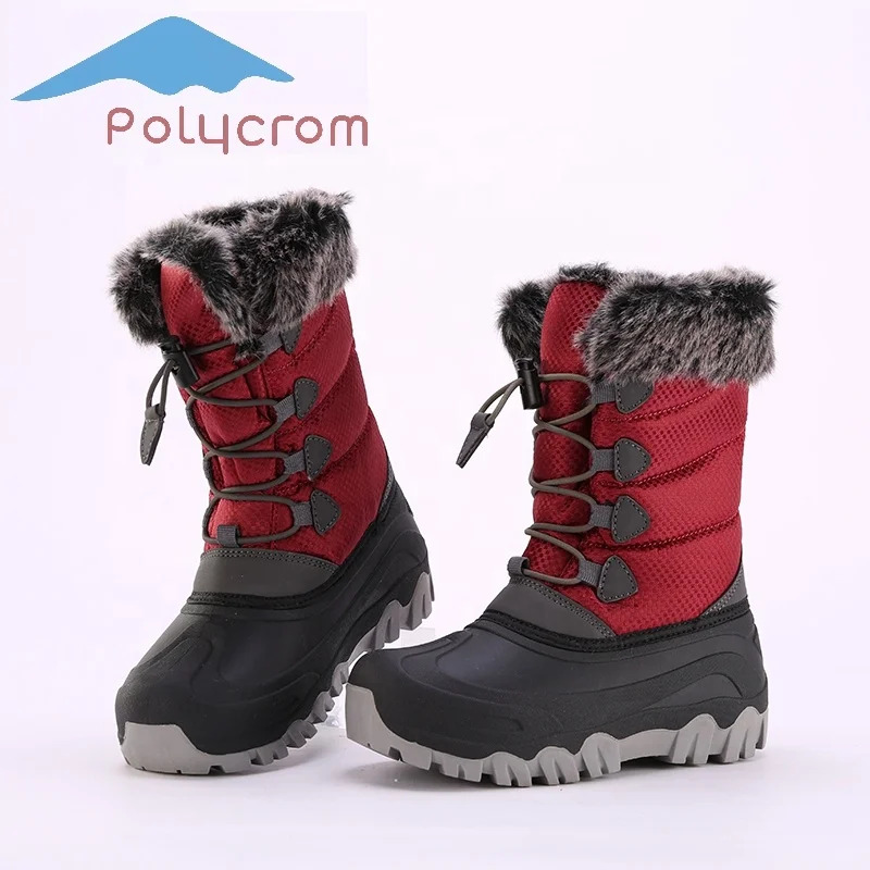 
Hot Sell Children Anti-slip Soft Kids Leather Waterproof Duck Boots Winter Bean Waterproof Boots For Kids 