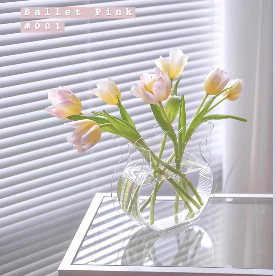 Wholesale colorful acrylic small fish tank transparent  vase home office ornaments small square transparent glassware