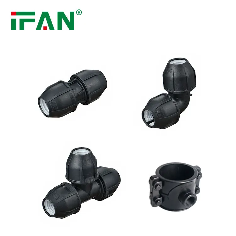 IFAN ISO 4427 Professional Supply PE Pipe Fittings 20-110MM HDPE Plug PP Compression Fitting