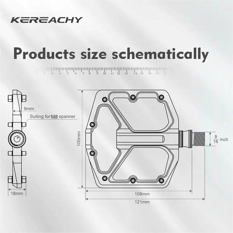 KEREACHY wholesale custom multi-color mountain bike ultra light non-slip pedal aluminum alloy 3 bearing pedal bike accessories