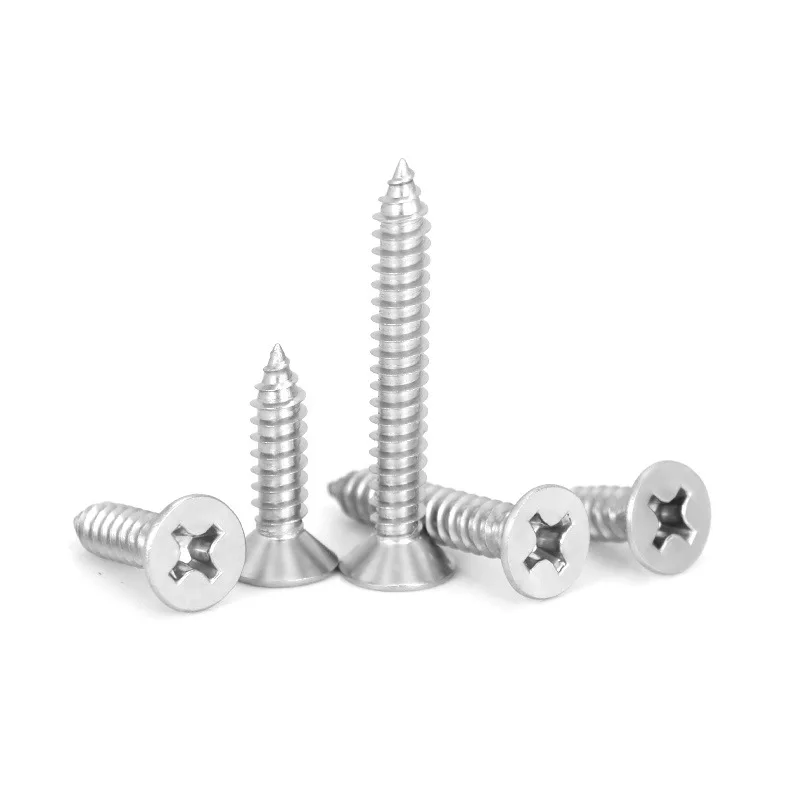 Factory Sales High Quality Full Range Fasteners Stainless Steel Phillips/Cross-Shaped Countersunk Screw and Bolts Tapping Screws