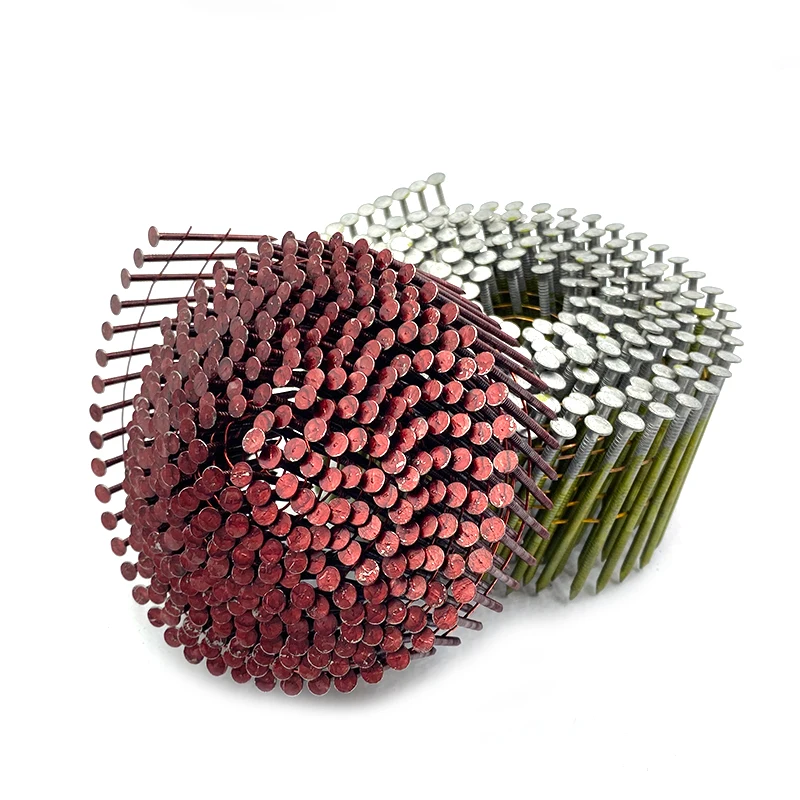 pallet coil nails China manufacturer galvanized steel yellow wiring 15 degres 2 inch