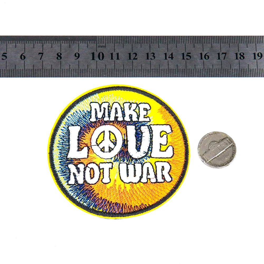 
Customize High Quality 70s USA Boho Hippie Embroidery Patch Bag Badge Clothes Iron on Sew on Patch 