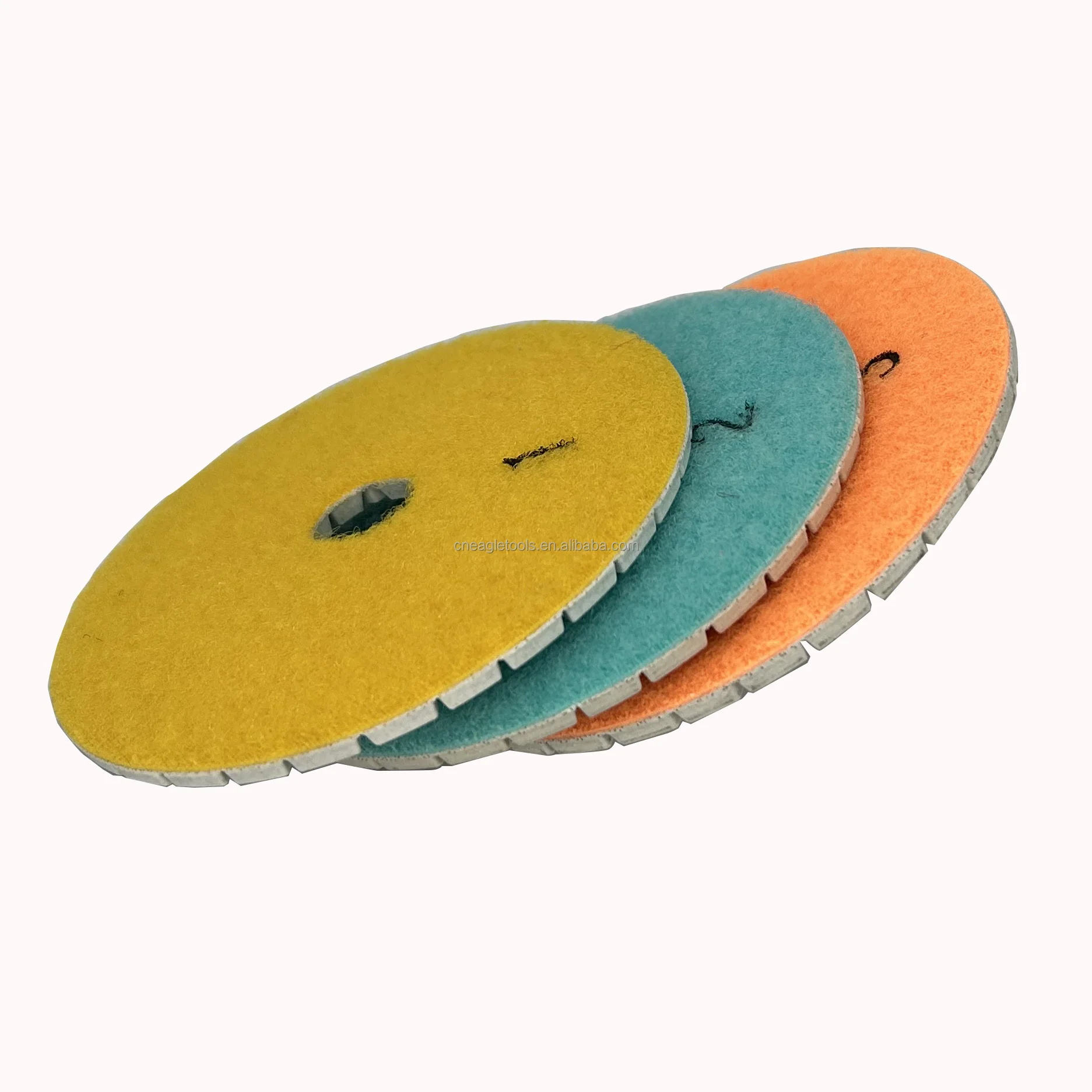 Marble granite quartz Stone tools wet 100mm 3 step Polishing pads 4 Inch  three Steps Diamond water Polishing Pads