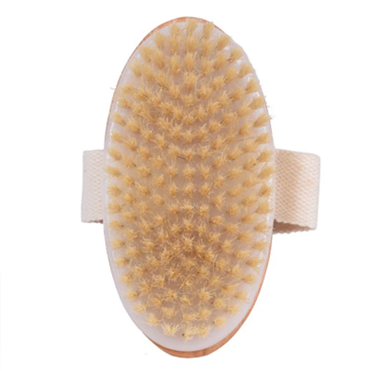 
Hot sell 100% natural Vegan sisal bristle bamboo wooden handle dry body brush for women 