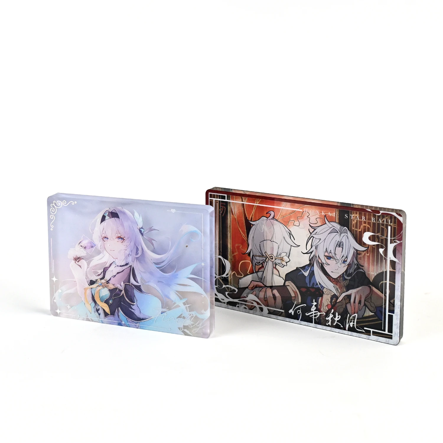 Custom Acrylic quicksand Standee  Cartoon Figure Acrylic  Creative Floating Filled Liquid Boba Oil Star Sand Acrylic Block