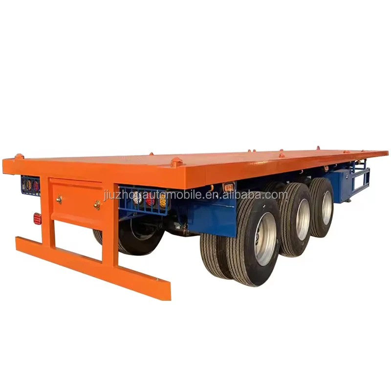 JOZOTG3 axle 40ft flatbed truck semi-trailer container flatbed trailer with container lock