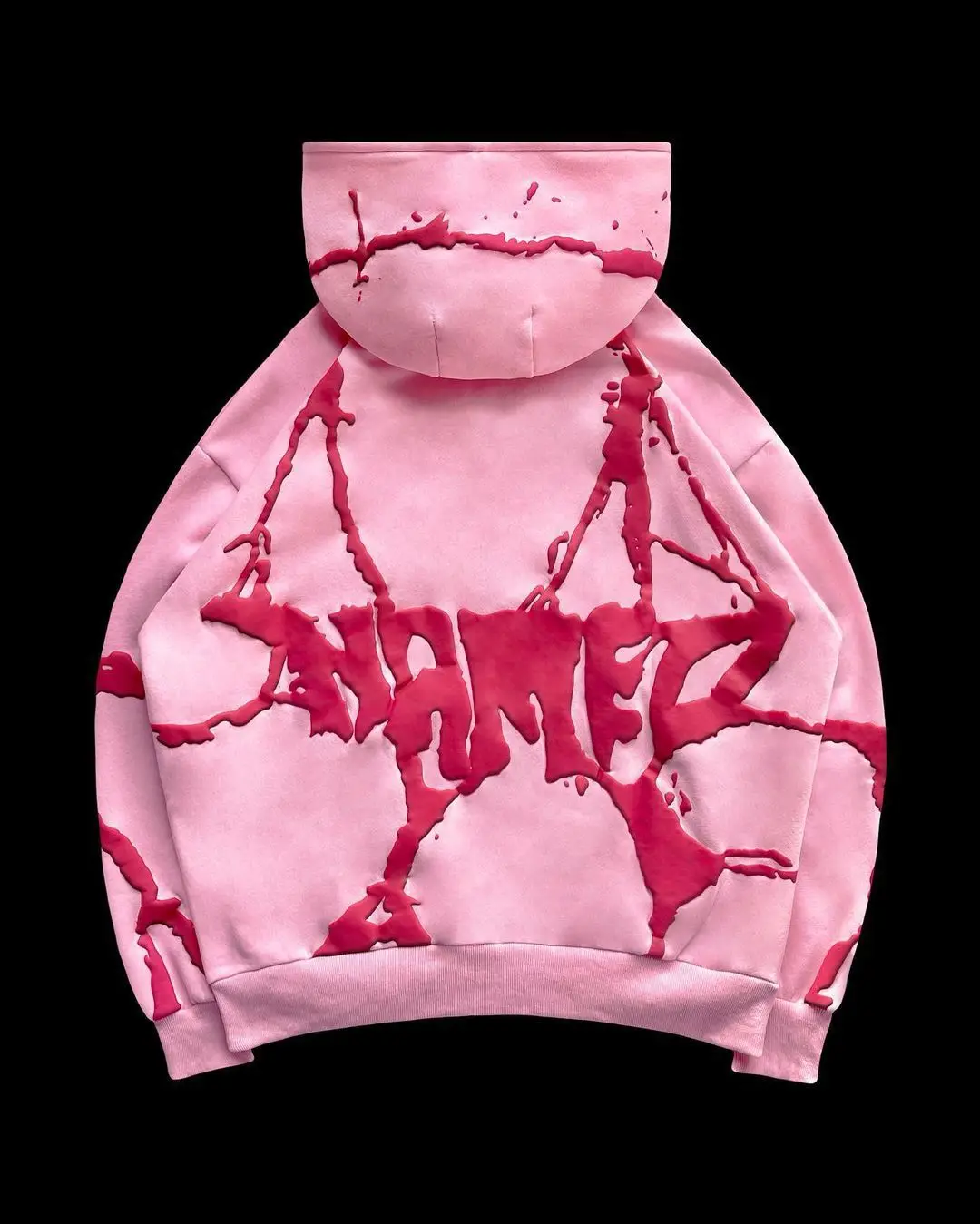 Fashion Streetwear Puff Printing Hoodie Pants Hip Hop Zipper Jacket Sweats Tracksuit Stacked Flared Mens Two Pieces Jogger Set