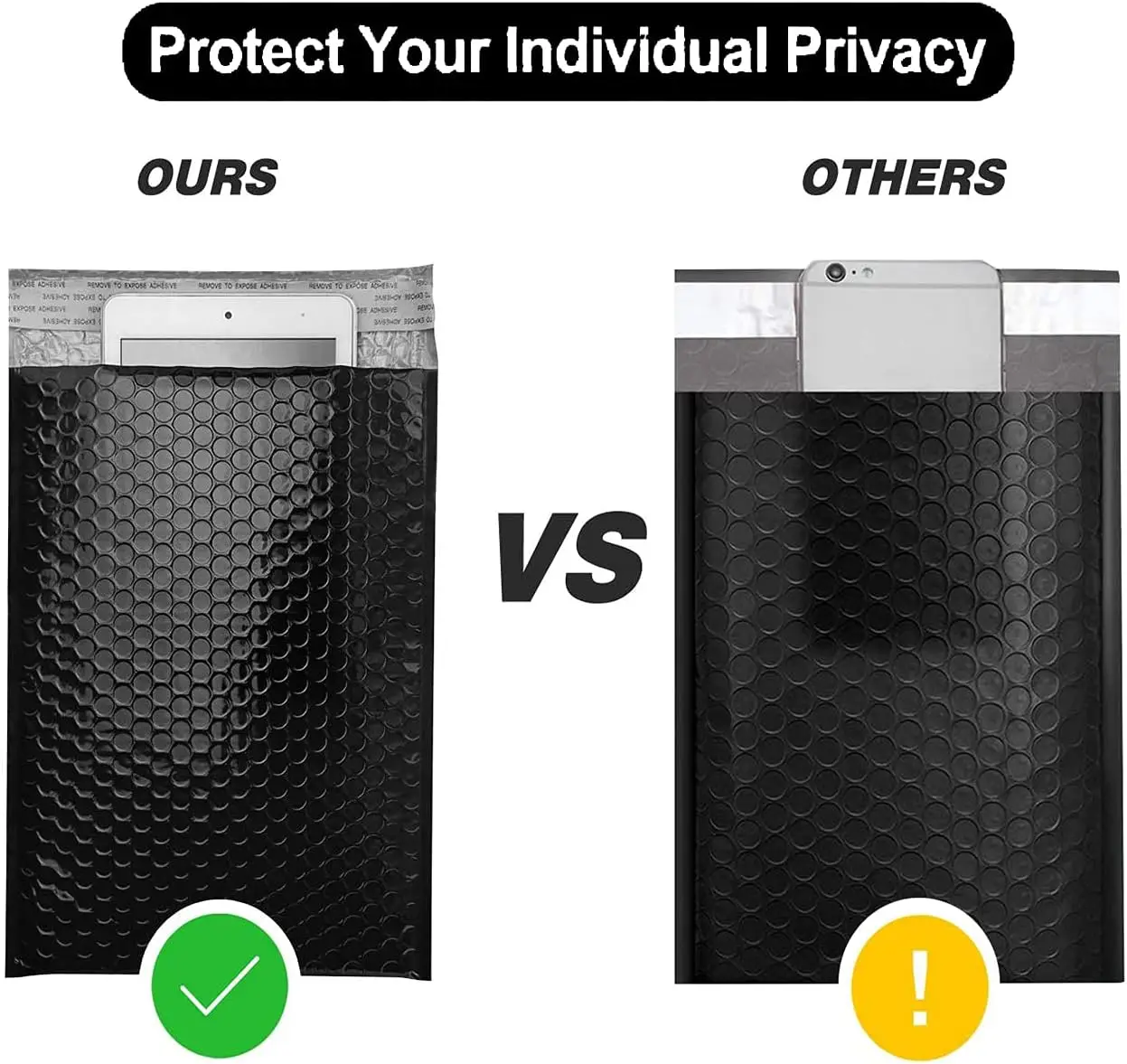 Stock Eco-friendly Customize Black Pink Mailer Strong Adhesive Air Bags Packing Mailing Tear Proof Bubble Padded Envelopes